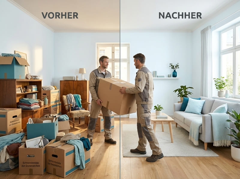 Entrümpelung in Kassel: Vorher-nachher Vergleich einer Wohnung – nach der Räumung ordentlich und sauber.