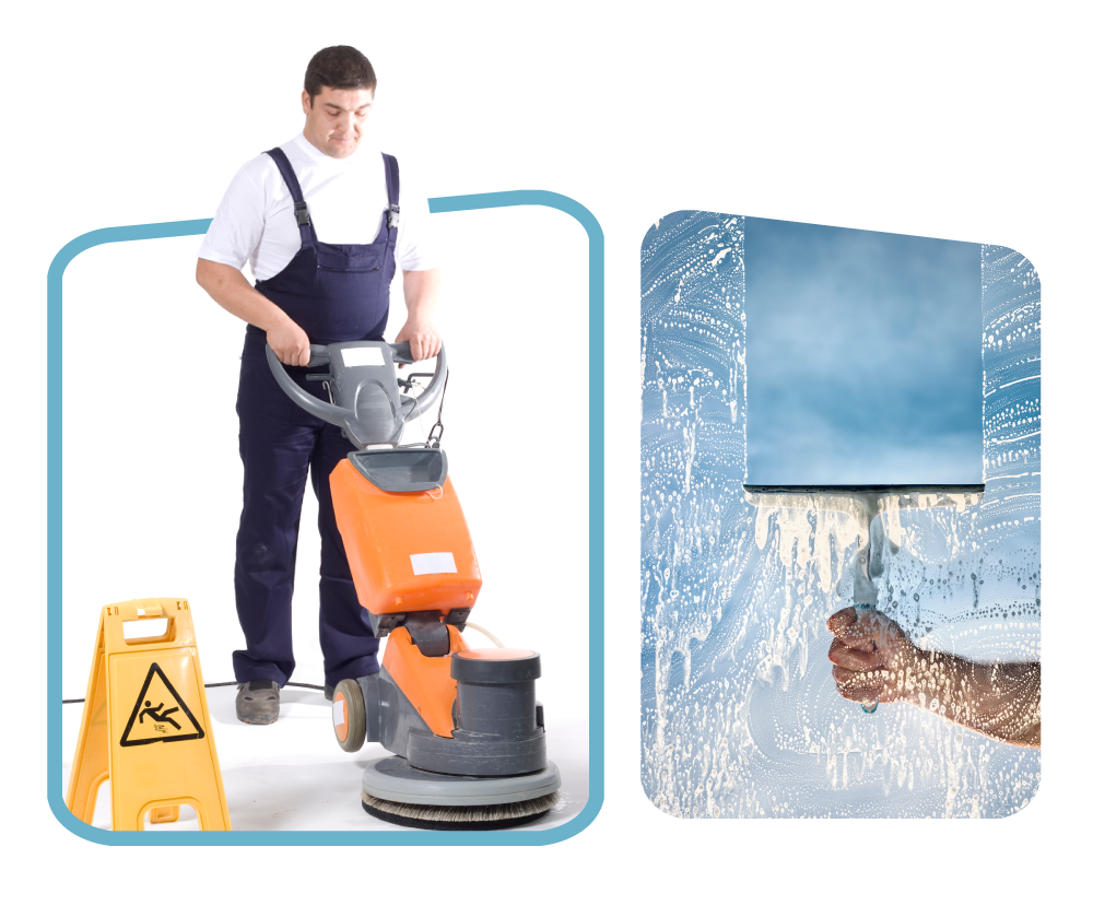 Gebäudereinigung in Kassel: Bodenreinigung mit Scheuersaugmaschine und professionelle Glasreinigung – Hanna Gebäudeservice.